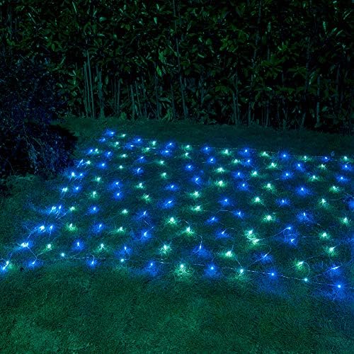 woohaha 192LED Christmas Outdoor Net Mesh Lights for Bushes,White Blue - Image 6