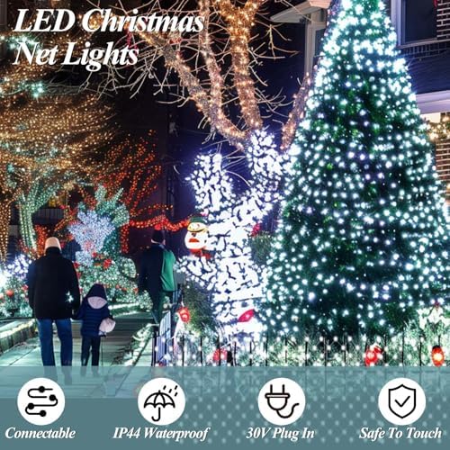 LitHome 34.5FT x 5FT Christmas Net Lights Outdoor Mesh Lights Connectable - Image 2