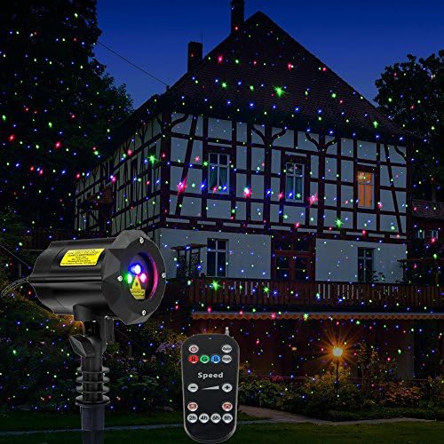Garden Lights Outdoor Laser Christmas Light Moving Star Projector (Blue Red Green) - Image 2