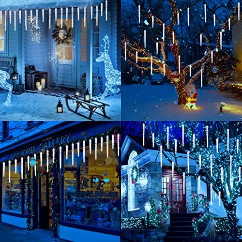 Joomer Icicle Christmas Lights Outdoor,13FT 20 Icicles 400 LED, White - Image 2