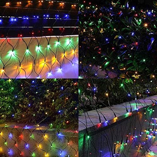 Dazzle Bright Christmas Net Lights, 360 LED 12FT x 5 FT Green Wire Waterproof Connectable String Lights with 8 Modes, Christmas Outdoor Light for Bushes Garden Holiday Decoration (Multi-Colored) - Image 4
