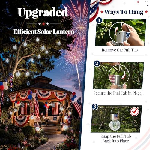 GIGALUMI Solar Hanging Lights for Outside Solar Lanterns Outdoor Waterproof - Image 2