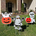 Halloween Decorations Outdoor Yard Stakes - 3 Pack Pumpkin Ghost Yard Signs by GameXcel