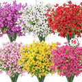 Ouddy Decor 16 Pcs Multicolor Artificial Flowers for Outdoors Decorations by OuddyDecor