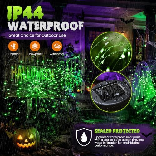 PEVOROS Solar Firework Fairy Garden Lights Outdoor, Green, 6 Pack - Image 6