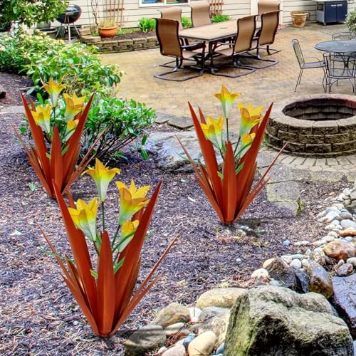 Metal Agave Plant Outdoor Decoration Lily Mexican Yard Art Garden Statue - Image 2
