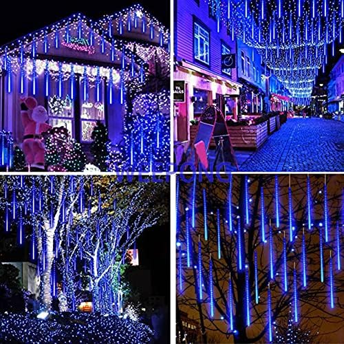 Weepong Christmas Lights Outdoor 32 Tubes 768LEDs Meteor Shower Lights Blue - Image 5