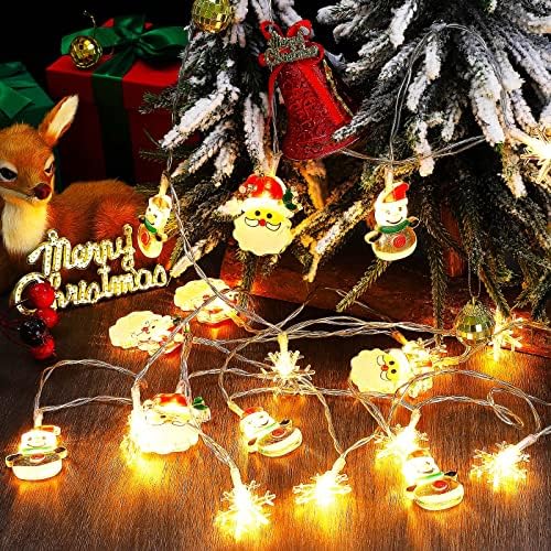 Zhanmai 2 Pcs Christmas Snowman Snowflake String Lights 10ft 20 LED - Image 4