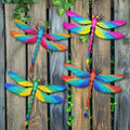 4 Pcs Large Metal Dragonfly Wall Art Hanging Decor for Outdoor by eoorau