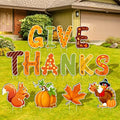 AnyDesign 14 Pcs Fall Large Thanksgiving Yard Sign With 28 Pcs Stakes GIVE THANKS Turkey Pumpkin Maple Leaf Lawn Sign Autumn Harvest Lawn Decor for Home Patio Outdoor Walkway Party Supplies by AnyDesign