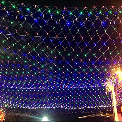 WATERGLIDE Outdoor Christmas Net Lights, 12FT x 5FT 360 LED Mesh String Light with 8 Lighting Modes, Connectable Light for Garden Tree Bushes, Holiday Wedding Party Decorations, Multicolor - Image 5