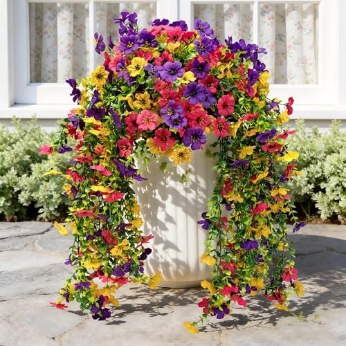 ColoPlay 2PCS Artificial Hanging Flowers for Outdoors Faux Plants by ColoPlay