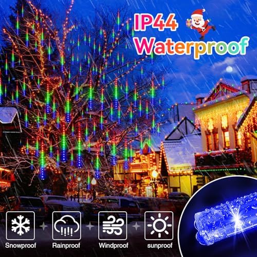 KNONEW 40 Tubes 1440 LED Meteor Shower Lights Christmas Lights Outdoor - Image 3