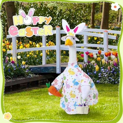 Cutecrop Easter Goose Outfit For 23" High Cement Or Plastic Goose Lawn Clothing, Porch Clothes, Garden Costume - Image 2