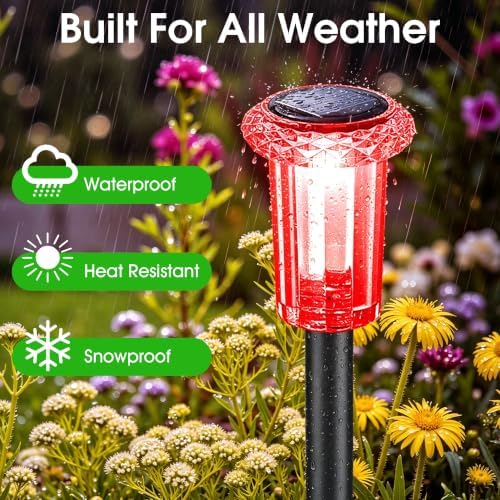 Eyrosa Solar Pathway Lights Outdoor Waterproof Starburst Pattern 10 Pack - Image 4