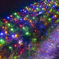 Dazzle Bright Christmas 200 LED Net Lights, 9.8 FT x 6.6 FT Connectable Mesh Lights Clear Wire with 8 Lighting Modes, Christmas Decorations for Indoor Outdoor Bush Yard Garden Decor (Multi-Colored) by DazzleBright