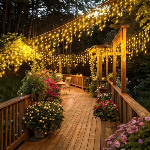 33FT 400 LED Icicle Lights for Outside, Warm White Christmas Lights Outdoor - Image 6