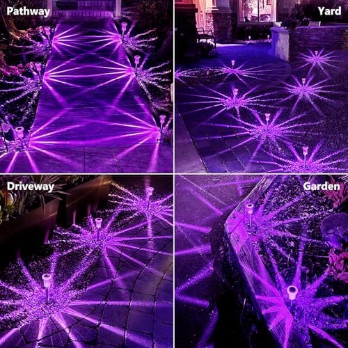 Halloween Solar Lights Outdoor 15 Pack LED Purple Pathway Lights - Image 4