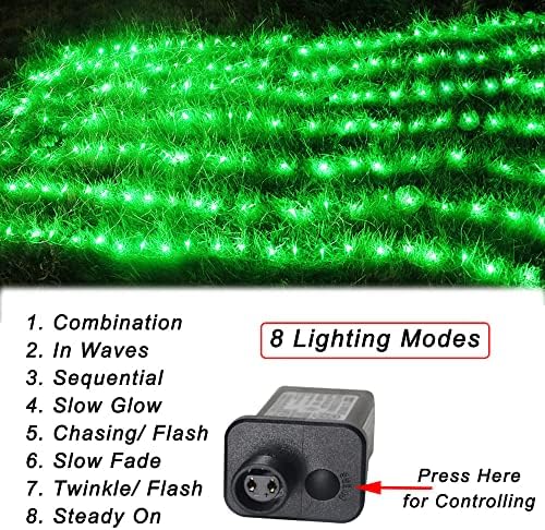 Pooqla Green Net Lights, 21x 5ft Halloween Bush Lights Outdoor Green Wire - Image 3