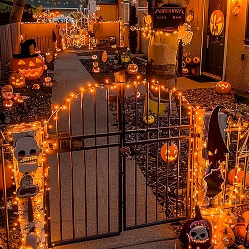 JMEXSUSS 163FT 8 Modes 500 LED Orange Halloween Lights Outdoor with Remote - Image 4