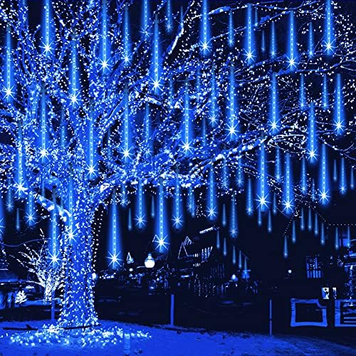 Weepong Christmas Lights Outdoor 32 Tubes 768LEDs Meteor Shower Lights Blue by Weepong