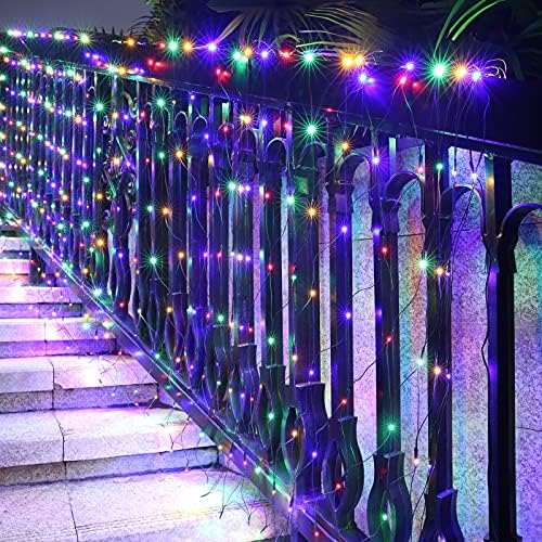 LYHOPE 12ft x 5ft 360 LED Christmas Net Lights, 8 Modes Low Voltage Green Wire Mesh Christmas Decorations Lights for Xmas Trees, Bushes, Wedding, Garden, Outdoor, Indoor Decor (Multicolor) - Image 5