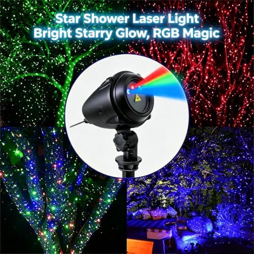 Laser Christmas Projector Lights Outdoor, 3-Color RGB Star Light, Aluminum - Image 2