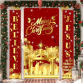 Oudain 3 Pack Christmas Decorations Jesus Door Cover Porch Sign Banner by Oudain