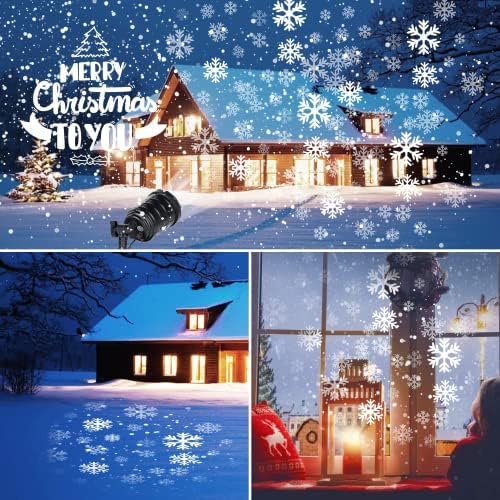 Christmas Snowflake Projector Lights - Outdoor Led Snowfall Show Lights, Waterproof Landscape Decorative Xmas Holiday Party Garden Patio Indoor Home Decoration Show - Image 6