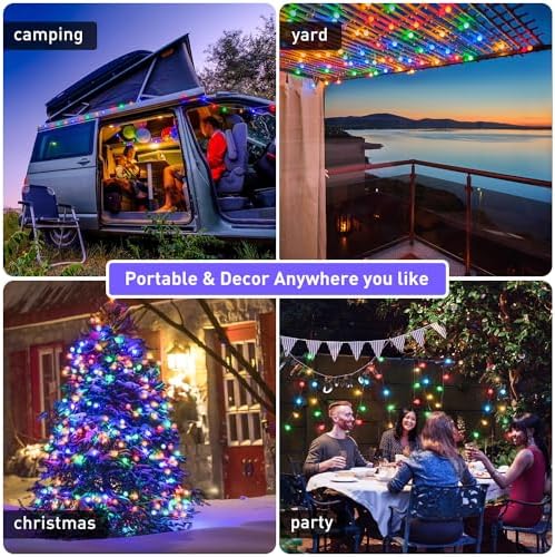 JMEXSUSS 33ft 100 LED Battery Operated Christmas Lights Outdoor Waterproof - Image 4