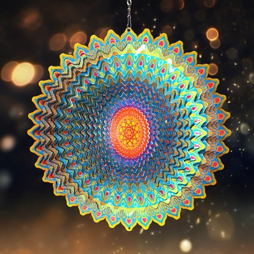 Wind Spinner, Mandala Circle Wind Spinners Outdoor Garden Decor by GOOLLYRUSIM