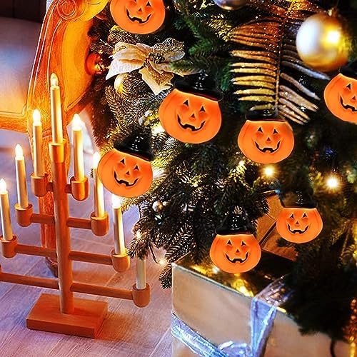 GOOTHY Halloween Pumpkin Hat String Lights, 8.5Ft Outdoor Halloween Decorations String Lights with 10 LED Jack-O-Lantern Light, Plug in Hooded Pumpkin Lights for Indoor Window Patio House Party Decor - Image 5