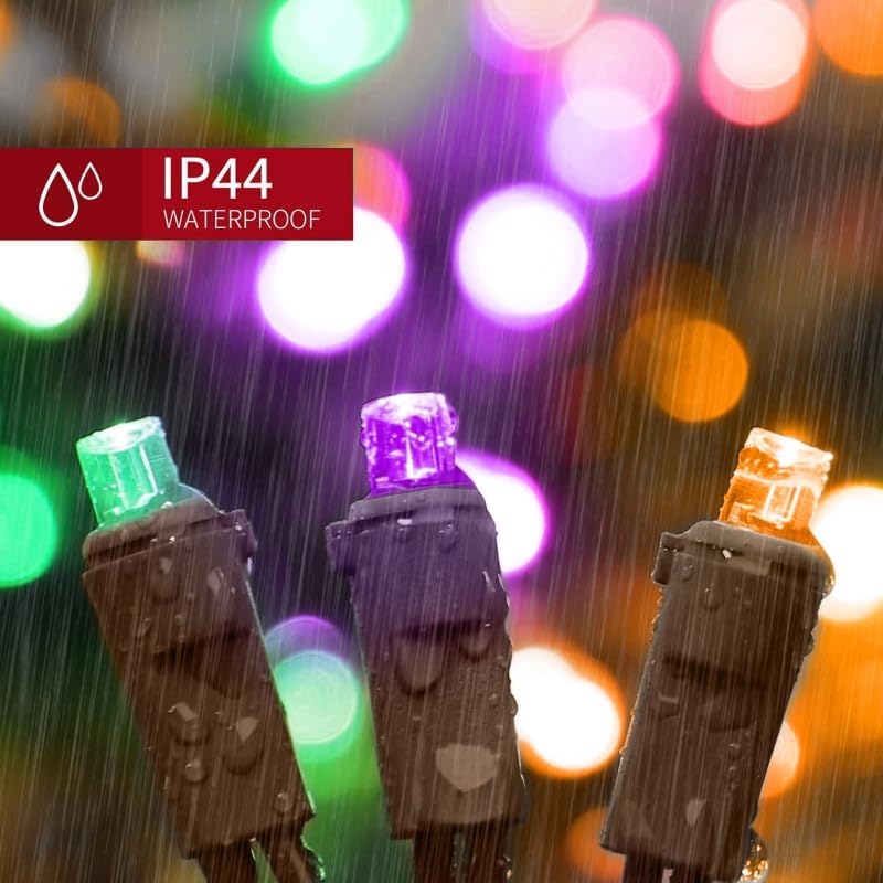 LAMPHOME Halloween String Lights - 21.6ft 100LED Orange Purple Green Mini Bulbs Lights, Halloween Lighting Decor for Outdoor&Indoor Use, Fairy Garden, Yard, Home, Party, Holiday Decoration - Image 2