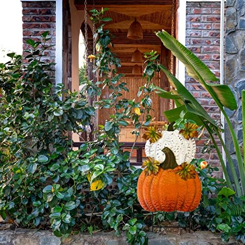 Metal Pumpkin Yard Stakes Fall Harvest Garden Lawn Yard Porch Outdoors Welcome Decorations, Autumn Halloween Thanksgiving Decorative Pumpkins Outdoor Décor - Image 6