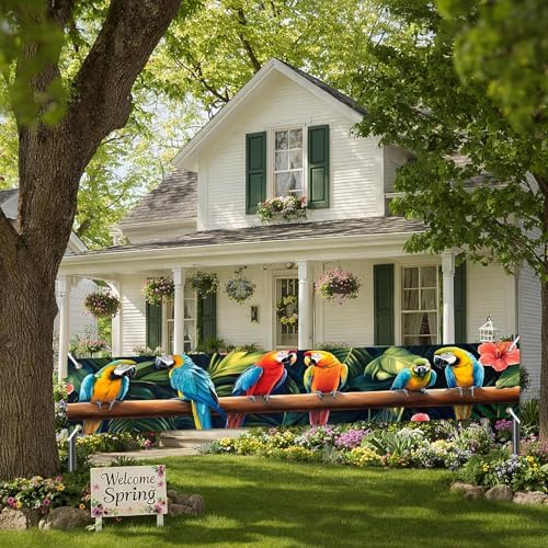 BlissYard Tropical Parrot Banner Garden Macaw Decor 118 x 20 Inch - Image 7