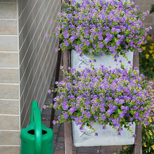NETAP Outdoor Artificial Flowers UV Resistant, 20 Bundles Fake Realistic Floral Greenery Plants for Outside Porch, Window Boxes, Garden, Yard, Inside Home Table Decor, Purple - Image 4