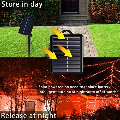 Solar Halloween String Lights, Orange 200Led, Outdoor Waterproof - Image 2