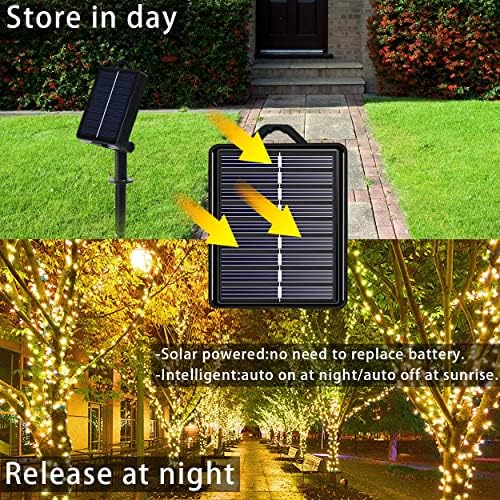 Solar Christmas String Lights, Warm White 200Led Outdoor Waterproof - Image 2
