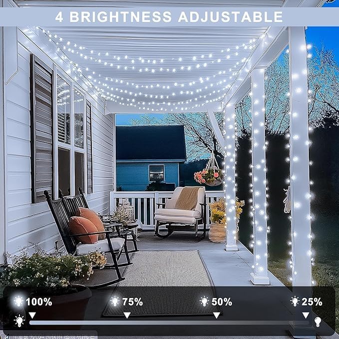 JMEXSUSS 168FT 600 LED White Christmas Lights Outdoor with Remote - Image 2