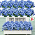 Powbrace 22 Pack Artificial Flowers for Outdoor Indoor Fake Plants(Blue) by Powbrace