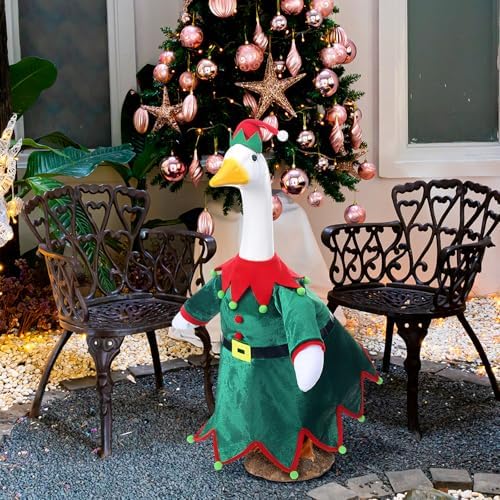 Cutecrop Christmas Goose Outfit Clothes Elf Red Green Costume 23" - Image 3