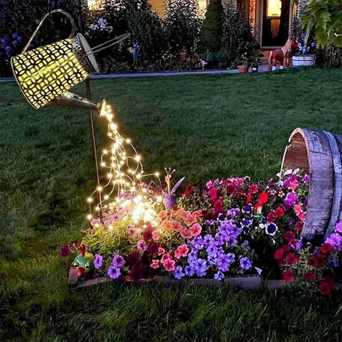 Solar Watering Can Light,Large Metal Hanging Garden Decorative Lights by ZUSONUD