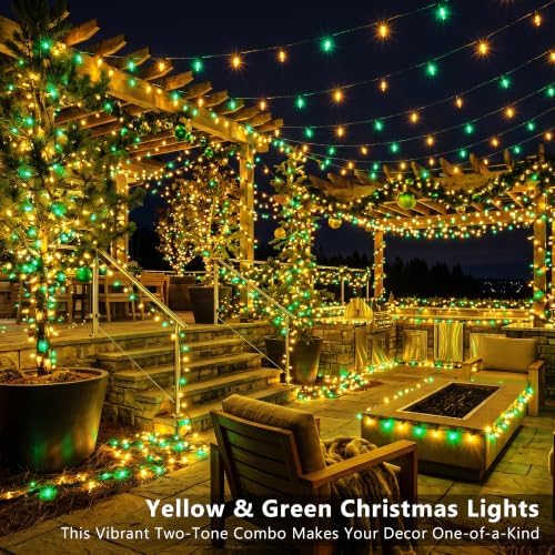 BrizLabs Christmas Lights, 100 Count 19.7ft Yellow & Green String Lights - Image 5