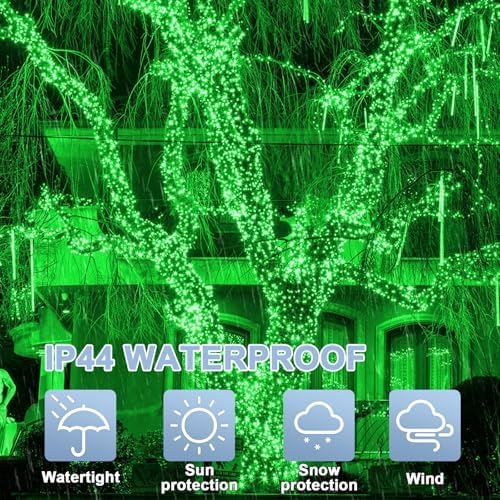 LAMPHOME 99ft St Patricks Day Green String Lights, 300 LED Transparent Wire Fairy StarryMini Light Plug in, 16Lighting Modes for Indoor Outdoor Xmas Tree Wedding Party Decoration - Image 2