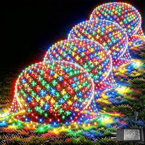 Pooqla Colorful Net Lights, 21x 5ft Christmas Lights Outdoor Green Wire by Pooqla