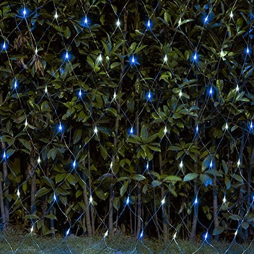 woohaha 192LED Christmas Outdoor Net Mesh Lights for Bushes,White Blue - Image 2