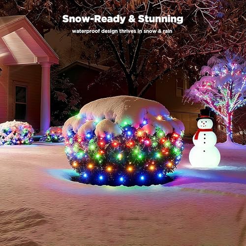 BlcTec Upgraded Outdoor Christmas Lights 280LED 10ft x 6.7ft Christmas Net Lights with UL Certified, 8 Modes, Timer, Connectable, Waterproof & Thick Wire for Bushes, Shrubs Decorations, Muticolor - Image 7