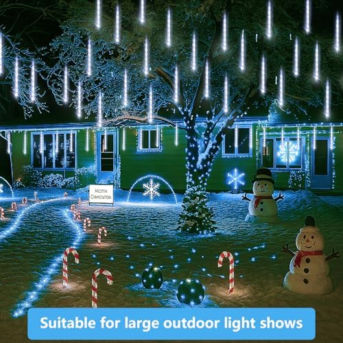 Purtuemy Outdoor Christmas Lights 40 Tube Meteor Shower Rain Lights - Image 6