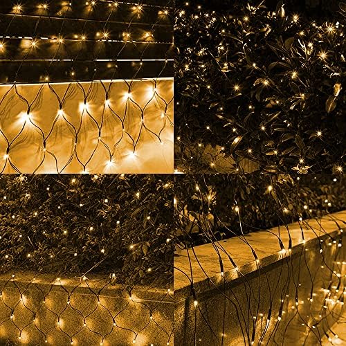 Dazzle Bright Christmas Net Lights, 360 LED 12FT x 5 FT Green Wire Waterproof Connectable Lights with 8 Modes, Christmas Outdoor Light for Bushes Garden Party Wedding Holiday Decoration (Warm White) - Image 4
