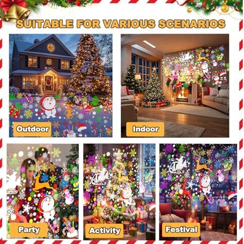 LED Christmas Projector Lamp, 16-Pattern HD Projector Light, USB-Powered mini ABS Projector, Indoor Outdoor Home Decor for Living Room Bedroom Party - Image 5